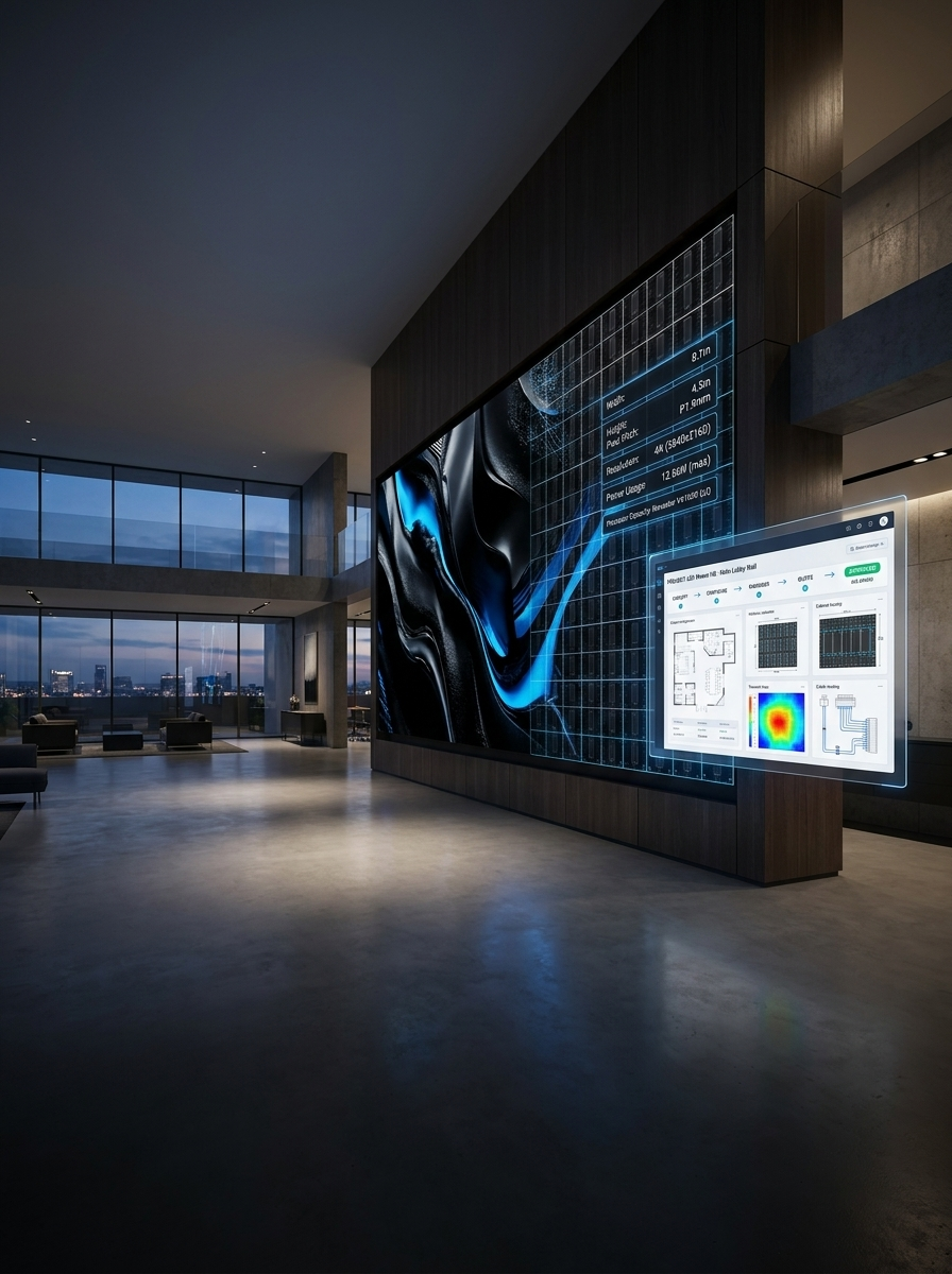 dvLED wall with live configuration overlay